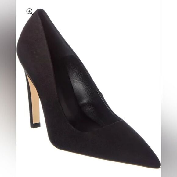 Good American The Icon Pointed Toe Pump in Black Suede - Picture 5 of 16